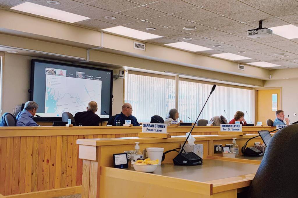 Regional District of Bulkley-Nechako directors receive a Zoom presentation on the Prince Rupert Gas Transmission and Ksi Lisims LNG projects at their March 12 regular meeting. (Merewyn Comeau/Lakes District News)